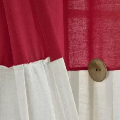 1pc 40"x84" Light Filtering Farmhouse Linen Button Curtain Panel Red - Lush Décor 9 1pc 40"x84" Light Filtering Farmhouse Linen Button Curtain Panel Red - Lush Décor -Beautiful House GUEST 232da7f3 3e93 4123 8a4d efaeb0a22eb1