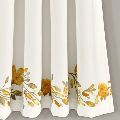 Lush Décor Tanisha Light Filtering Window Curtain Panels Yellow/Gray 52X63+2 Set 2 Lush Décor Tanisha Light Filtering Window Curtain Panels Yellow/Gray 52X63+2 Set - Image 2