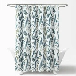 72"x72" Devonia Allover Single Shower Curtain White/Green - Lush Décor -Beautiful House GUEST 2546b6b9 24d4 4138 a760 fde25bd0d8fc