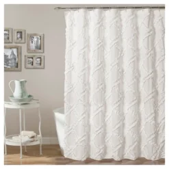 Ruffle Diamond Shower Curtain - Lush Décor -Beautiful House GUEST 25c404d5 59d6 40ce 9c8c 5e32b08a98a0