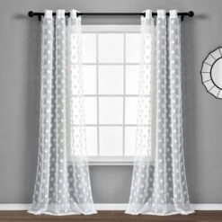 Set Of 2 (84"x38") Textured Dot Grommet Sheer Window Curtain Panels - Lush Décor -Beautiful House GUEST 26e49d17 873b 4b12 a761 688db8947468