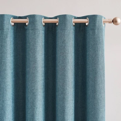52"x84" Lush Decor Meena Slub 100% Blackout Window Curtain Panels Blue Pair 5 52"x84" Lush Decor Meena Slub 100% Blackout Window Curtain Panels Blue Pair - Image 5