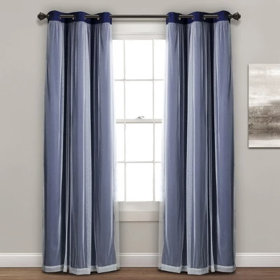 Lush Decor Sheer Grommet Insulated Blackout Window Curtain Panel Set 1 Lush Decor Sheer Grommet Insulated Blackout Window Curtain Panel Set