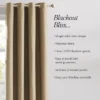 52"x84" Lush Decor Meena Slub 100% Blackout Window Curtain Panels Golden Wheat Pair