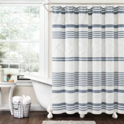 72"x72" Urban Diamond Striped Woven Tufted Eco Friendly Recycled Cotton Shower Curtain - Lush Décor 8 72"x72" Urban Diamond Striped Woven Tufted Eco Friendly Recycled Cotton Shower Curtain - Lush Décor -Beautiful House GUEST 2881d0b7 6fd7 40ae b1fc 9e7fbb40c84b