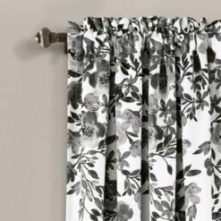 2pk 52"x84" Light Filtering Tanisha Curtain Panels Black - Lush Décor