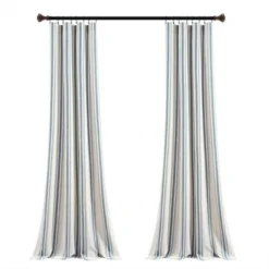 Set Of 2 (84"x42") Farmhouse Striped Yarn Dyed Eco-Friendly Recycled Cotton Window Curtain Panels - Lush Décor -Beautiful House GUEST 294ac602 96da 4e7b a29f 72aad996aac9