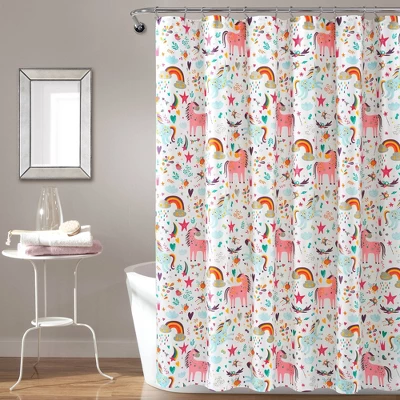 72"x72" Unicorn Heart Shower Curtain - Lush Décor 5 72"x72" Unicorn Heart Shower Curtain - Lush Décor - Image 5