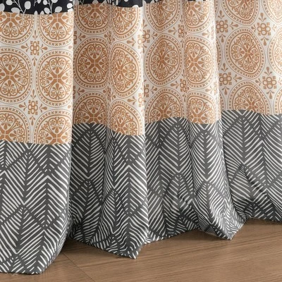 Lush Décor Bohemian Stripe Window Curtain Panels Yellow/Gray 52X84 Set 9 Lush Décor Bohemian Stripe Window Curtain Panels Yellow/Gray 52X84 Set - Image 9