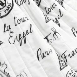 50"x60" Paris Bonjour Reversible Cotton Throw Blanket White - Lush Décor 7 50"x60" Paris Bonjour Reversible Cotton Throw Blanket White - Lush Décor -Beautiful House GUEST 308a1aa2 3302 4307 9364 afb841ee6b36