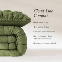 Lush Decor Twin XL Puff Bed Blankets Green 2pc Set -Beautiful House GUEST 338d4613 ebf5 4321 b5f1 ae941be3159c