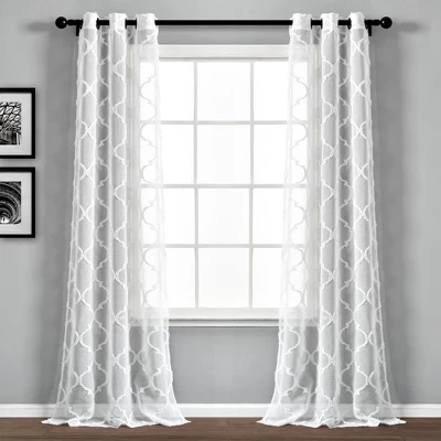 2pk 38"x95" Lush Décor Sheer Avon Trellis Curtain Panels 9 2pk 38"x95" Lush Décor Sheer Avon Trellis Curtain Panels - Image 9