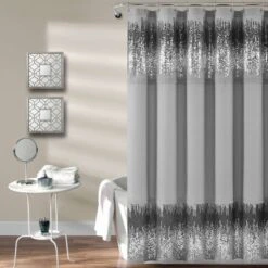 Single Shimmer Sequins Shower Curtain - Lush Décor -Beautiful House GUEST 34d4f0df e4c9 46e8 bebe 2d5049b48def