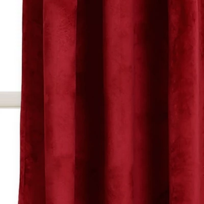 Lush Décor Prima Velvet Solid Light Filtering Window Curtain Red Set 38X84 2 Lush Décor Prima Velvet Solid Light Filtering Window Curtain Red Set 38X84 - Image 2