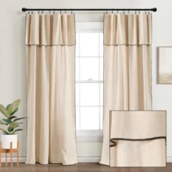 Lush Decor Modern Faux Linen Embroidered Edge With Attached Valance Window Curtain Panels Dark Linen 52X84 Set 14 Lush Decor Modern Faux Linen Embroidered Edge With Attached Valance Window Curtain Panels Dark Linen 52X84 Set -Beautiful House GUEST 3700a234 0072 42ea a84b b0523e9dfb46
