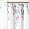72"x72" Mirabelle Watercolor Floral Shower Curtain Blue/Coral - Lush Décor