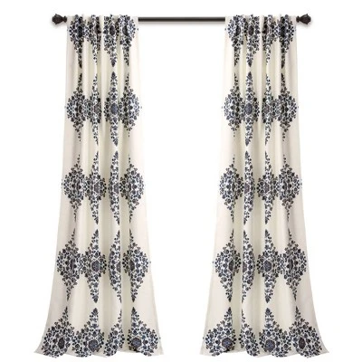 Set Of 2 84"x52" Keya Medallion Light Filtering Window Curtain Panels Cream - Lush Décor: Polyester Drapes, Rod Pocket 4 Set Of 2 84"x52" Keya Medallion Light Filtering Window Curtain Panels Cream - Lush Décor: Polyester Drapes, Rod Pocket - Image 4