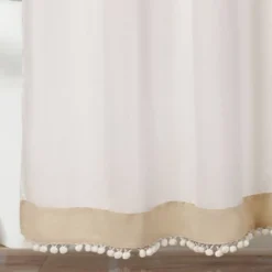 Adelyn Pom Pom Shower Curtain Neutral - Lush Décor -Beautiful House GUEST 382e1c0c f3ac 484f 8e62 fe315e2d40dc