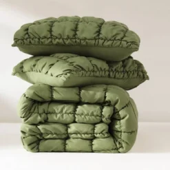 Lush Decor Full/Queen Puff Bed Blankets Green 3pc Set -Beautiful House GUEST 38c6c390 dcc0 46c1 9e39 995c0999f74b
