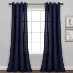Set Of 2 (84"x52") Faux Linen Grommet Window Curtain Panels - Lush Décor -Beautiful House GUEST 3952fa70 208e 4608 a85d 4fe1870e6c31