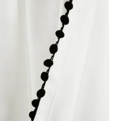 Lush Décor Pom Pom Window Panel Single Black 50x63+2 -Beautiful House GUEST 396beeae e186 4923 af4a e99774f34c26
