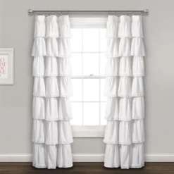 52"x84" Ruffle Window Curtain Panel - Lush Décor 9 52"x84" Ruffle Window Curtain Panel - Lush Décor -Beautiful House GUEST 3aa86175 d565 4c7b aab0 6ddad89b5b6a