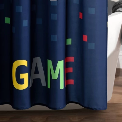 72"x72" Single Kids' Video Games Shower Curtain Navy - Lush Décor 3 72"x72" Single Kids' Video Games Shower Curtain Navy - Lush Décor - Image 3