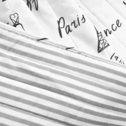 50"x60" Paris Bonjour Reversible Cotton Throw Blanket White - Lush Décor 6 50"x60" Paris Bonjour Reversible Cotton Throw Blanket White - Lush Décor -Beautiful House GUEST 3c86edde 9259 4b02 aee1 23af76f47ca0