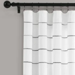 Set Of 2 Ombre Striped Yarn Dyed Cotton Window Curtain Panels - Lush Décor