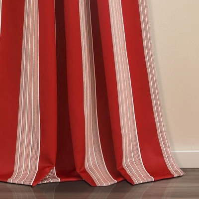 Lush Décor Julia Stripe Light Filtering Window Curtain Red Set 52x84 3 Lush Décor Julia Stripe Light Filtering Window Curtain Red Set 52x84 - Image 3
