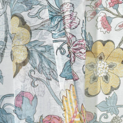 2pk 52"x84" Sheer Sydney Curtain Panels Blue/Yellow - Lush Décor 4 2pk 52"x84" Sheer Sydney Curtain Panels Blue/Yellow - Lush Décor - Image 4