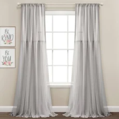 Set Of 2 (84"x40") Tulle Skirt Solid Window Curtain Panels - Lush Décor -Beautiful House GUEST 3db07f47 1079 4aca a21c 00b9acb22d93