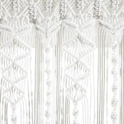 50"x20" Boho Macrame Textured Cotton Window Valance White - Lush Décor 3 50"x20" Boho Macrame Textured Cotton Window Valance White - Lush Décor - Image 3