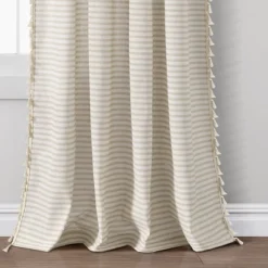 Lush Décor Boho Coastal Horizontal Ticking Stripe Tassel Window Curtain Panels -Beautiful House GUEST 3f3ff44e d5ce 49ba 8870 6b74b43b39dd