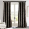 Lush Décor Aspen Luxury Velvet Chenille Window Curtain Panel Brown Single 52x84
