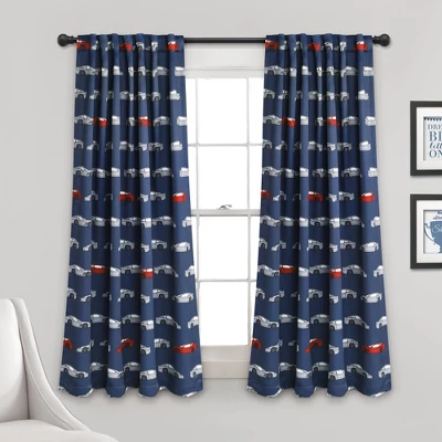 Kids' Race Cars Room Darkening Window Curtain Set Navy/Red - Lush Décor 5 Kids' Race Cars Room Darkening Window Curtain Set Navy/Red - Lush Décor - Image 5