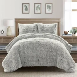Lush Décor 3pc Emma Cozy Ultra Soft Two Tone Faux Fur Comforter Set -Beautiful House GUEST 4304c297 d075 44c3 92a0 b8bd244aa6c5