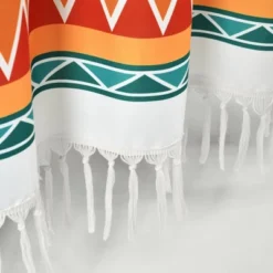 72"x72" Boho Viviane Geo Shower Curtain Turquoise/Orange - Lush Décor -Beautiful House GUEST 44807d47 df61 4301 9eb5 e579e277a030