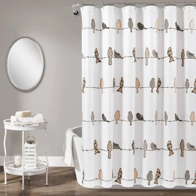 Rowley Birds Shower Curtain - Lush Décor 7 Rowley Birds Shower Curtain - Lush Décor - Image 7