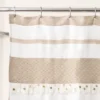 72"x72" Malaika Striped Shower Curtain Tan - Lush Décor