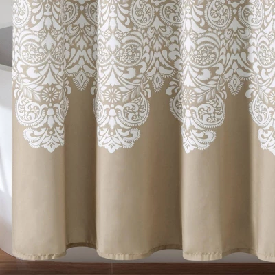 72"x72" Boho Medallion Shower Curtain Neutral - Lush Decor 3 72"x72" Boho Medallion Shower Curtain Neutral - Lush Decor - Image 3