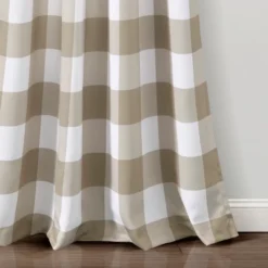 Lush Décor Kelly Checker Light Filtering Window Curtain Panels Neutral 52X84 Set -Beautiful House GUEST 46e1883c f1c8 4dae bc69 049a1f968e53