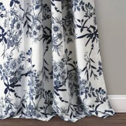 2pk 52"x108" Light Filtering Botanical Garden Curtain Panels Navy - Lush Décor -Beautiful House GUEST 4700d2bd c37d 47b6 b2fc 3ac0856d86ff 1