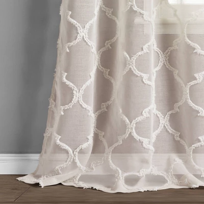 2pk 38"x95" Lush Décor Sheer Avon Trellis Curtain Panels 3 2pk 38"x95" Lush Décor Sheer Avon Trellis Curtain Panels - Image 3