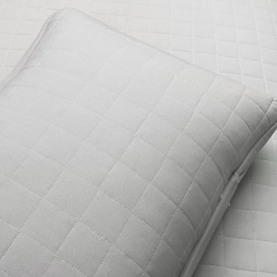 Lush Décor 3pc Farmhouse Box Stitch And Stripe Oversized Reversible Cotton Quilt Set Gray 4 Lush Décor 3pc Farmhouse Box Stitch And Stripe Oversized Reversible Cotton Quilt Set Gray - Image 4