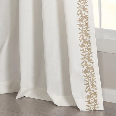 Luxury Modern Flower Embroidery Border Window Panel 2 Luxury Modern Flower Embroidery Border Window Panel - Image 2