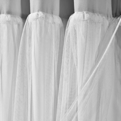 Lush Décor Tulle Skirt Colorblock Window Curtain Panels Light Gray/White 40x84 Set 3 Lush Décor Tulle Skirt Colorblock Window Curtain Panels Light Gray/White 40x84 Set - Image 3