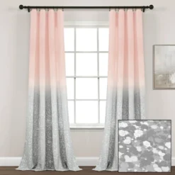 52"x84" Set Of 2 Glitter Ombre Metallic Print Window Curtain Panels - Lush Décor -Beautiful House GUEST 4acabd5f ad64 4b71 895b 95dd81840306