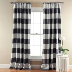 2pk 52"x84" Light Filtering Striped Window Curtain Panels - Lush Décor -Beautiful House GUEST 4c8e6205 e525 4822 8937 6fd7b2134a15
