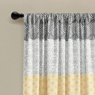 Lush Décor Bohemian Stripe Window Curtain Panels Yellow/Gray 52X84 Set 6 Lush Décor Bohemian Stripe Window Curtain Panels Yellow/Gray 52X84 Set - Image 6